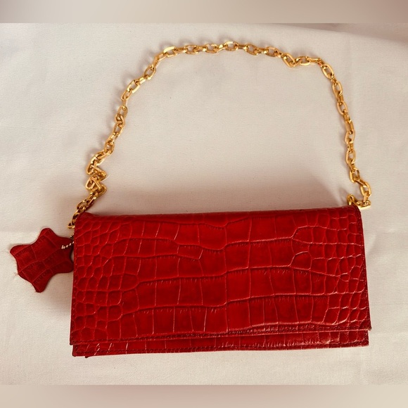 Red leather Giani Bernini clutch - Picture 1 of 12